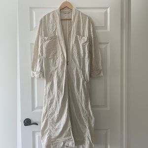 Free People linen dress coat. Size XS.
